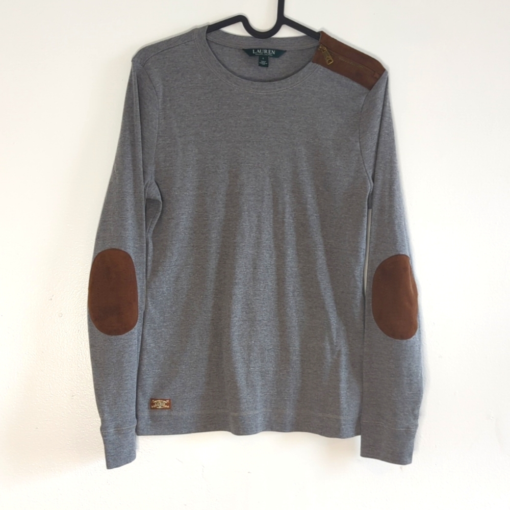 Ralph Lauren Women's Sweater elbow suede patch Size L